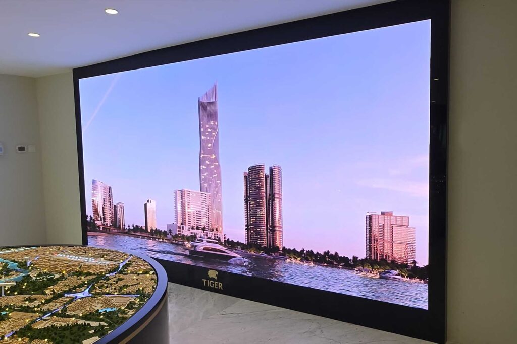 led video wall tiger properties office dubai uae