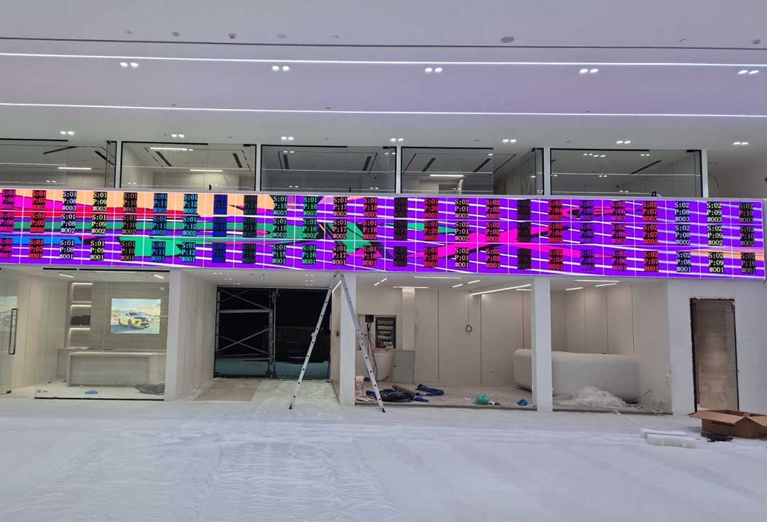 Ultra-wide LED display mapping Dubai