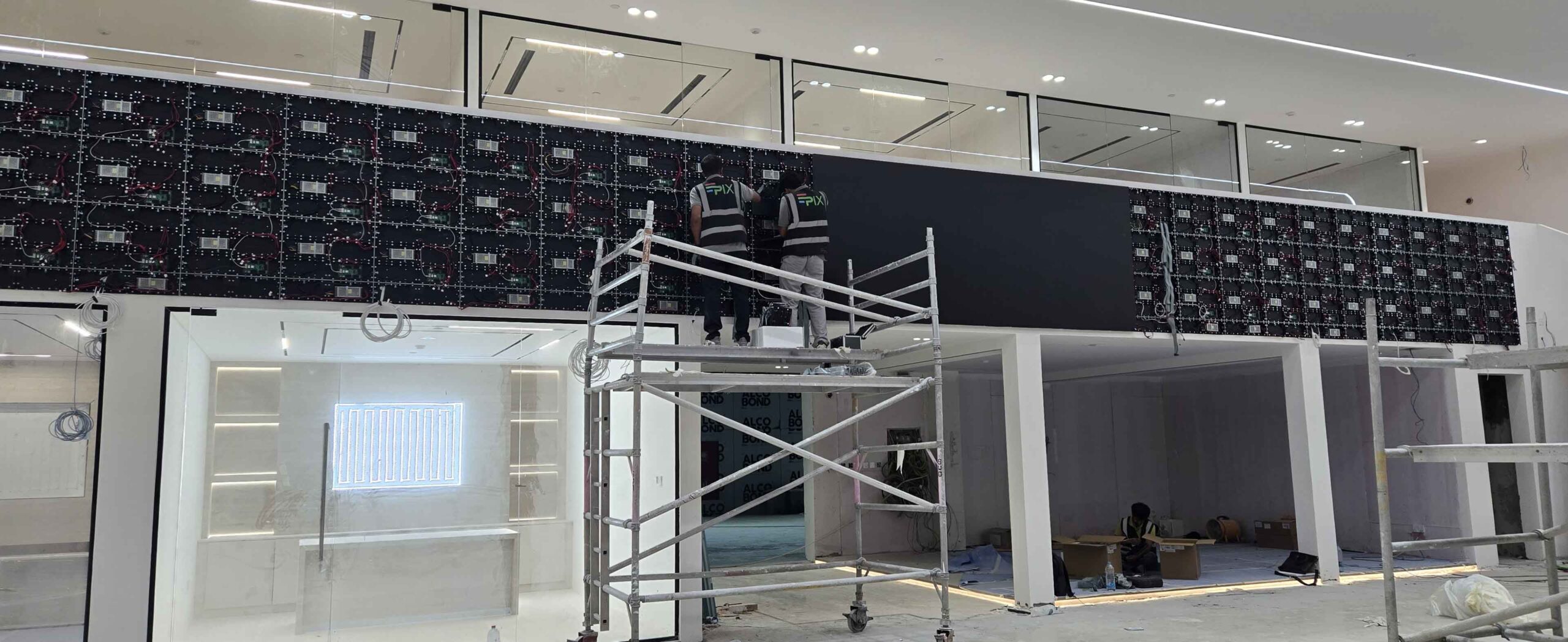 Ultra-wide LED display installation Dubai