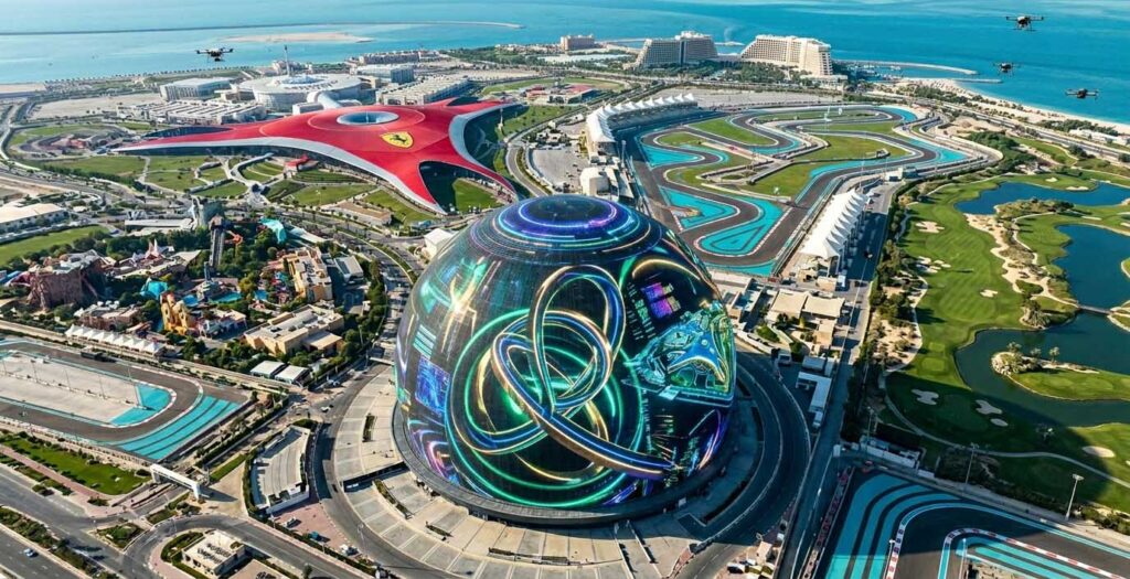 abu dhabi sphere led screen yas island circular led display in uae