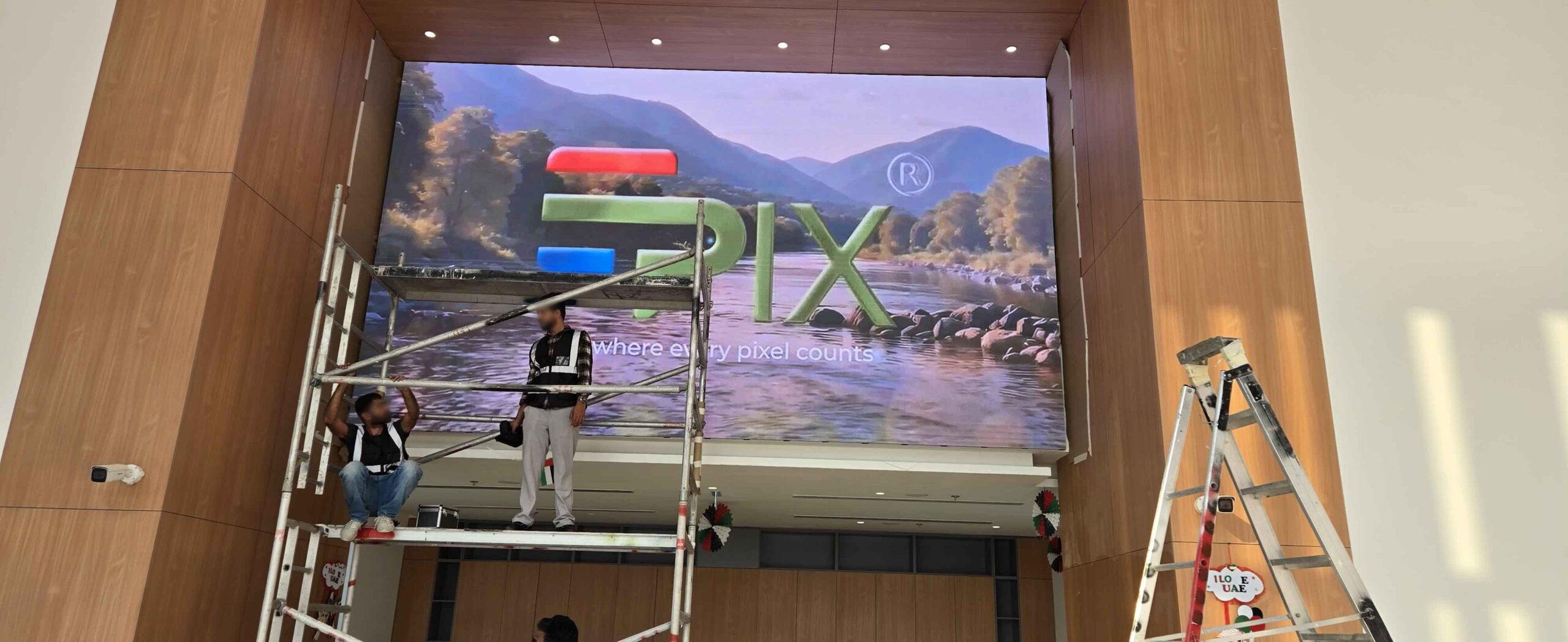 P2.5 outdoor LED screen installation by Epix in Sharjah