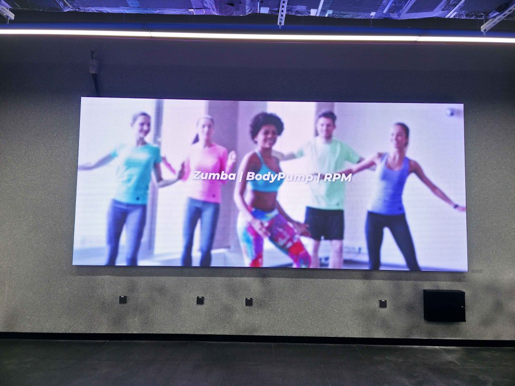Indoor LED screen for fitness center installed by Epix at MyPT Abu Dhabi