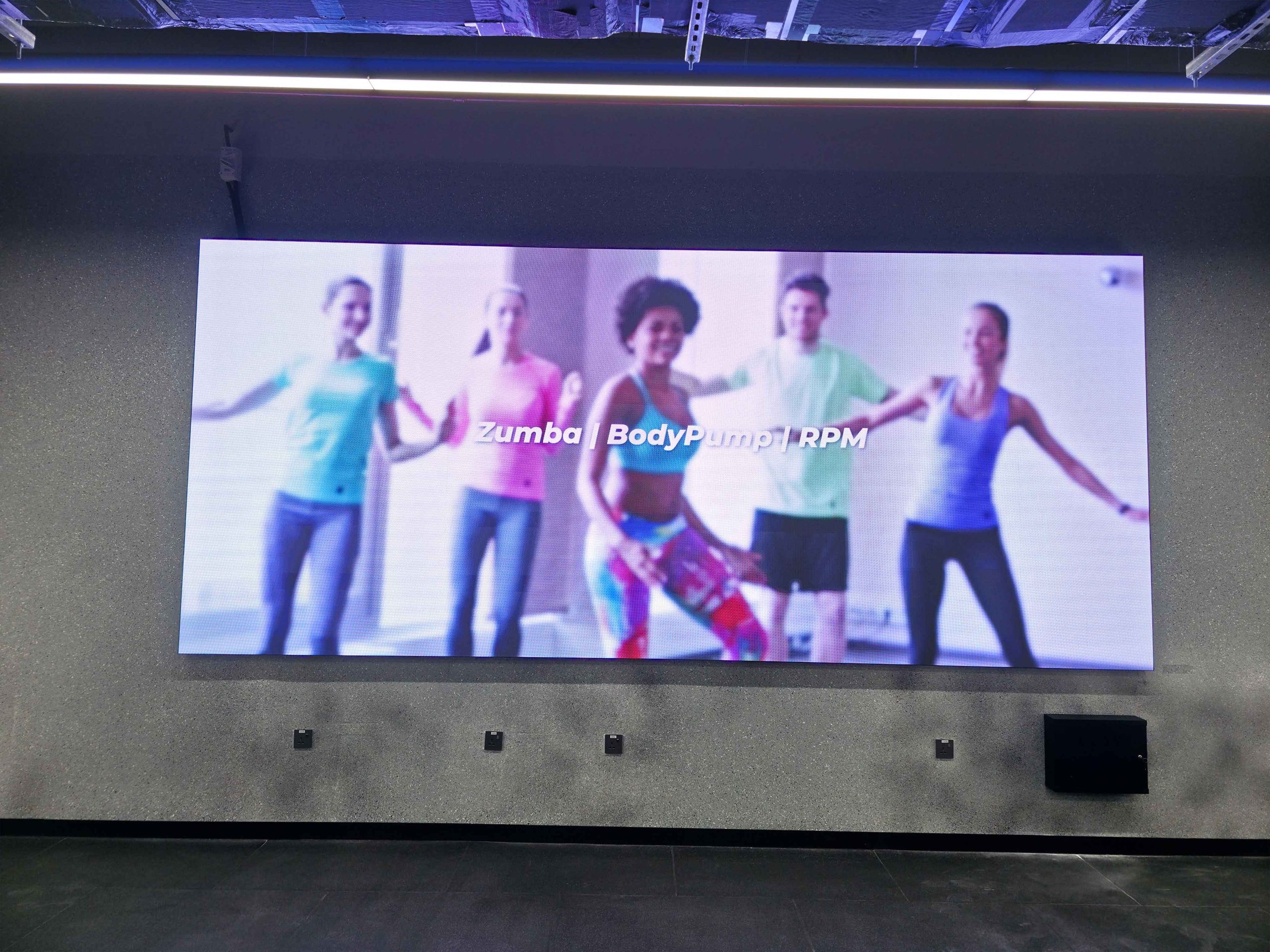 Indoor LED video wall at MyPT Fitness Center in Abu Dhabi