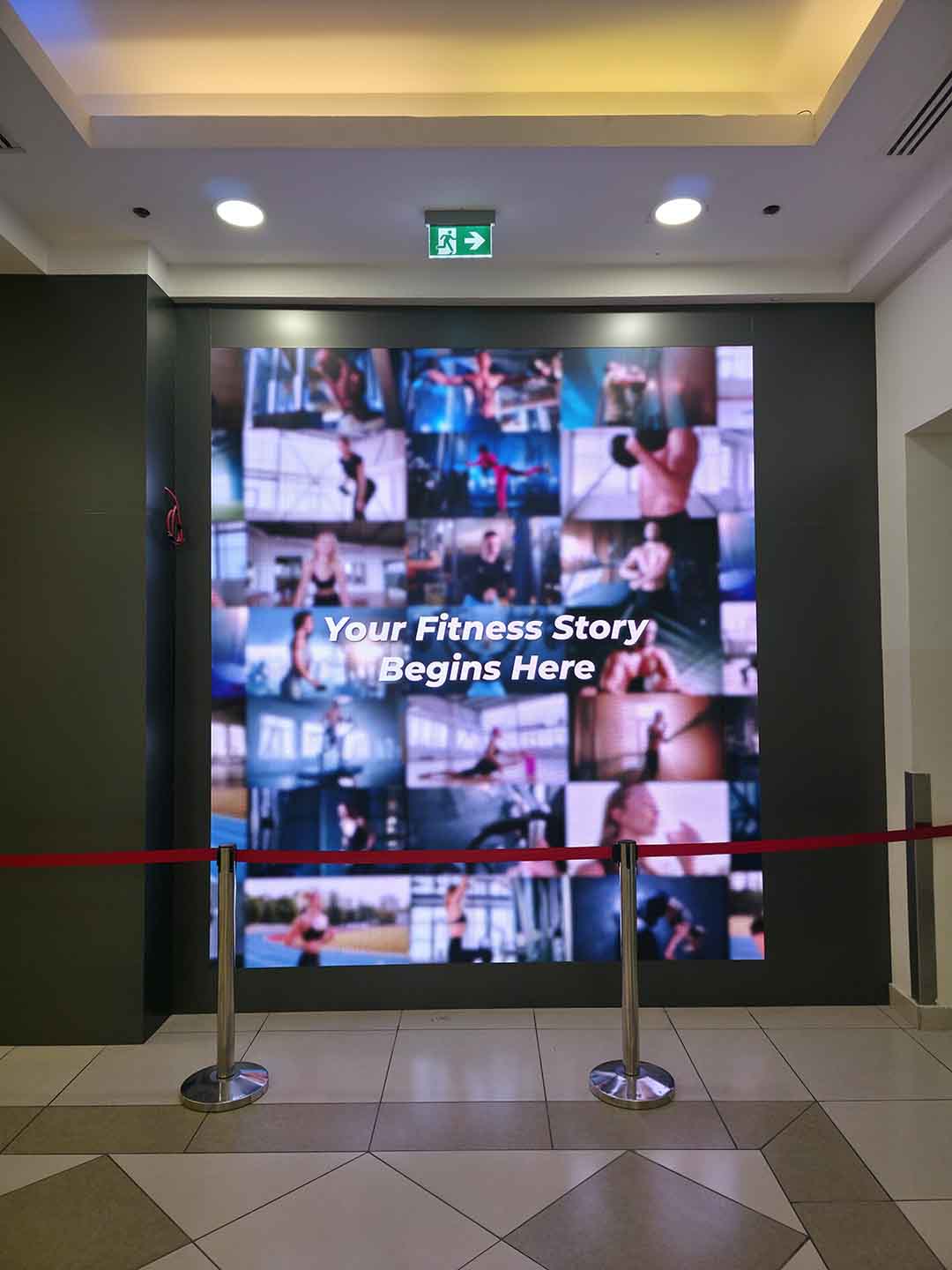 P2.5 indoor LED screen installed in MyPT fitness studio Abu Dhabi