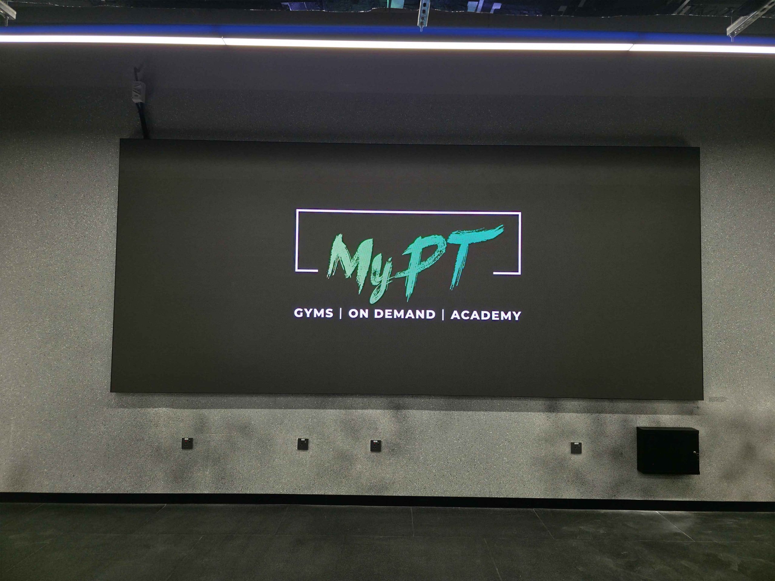 MyPT Fitness Center LED video wall installed at Mazyad Mall Abu Dhabi