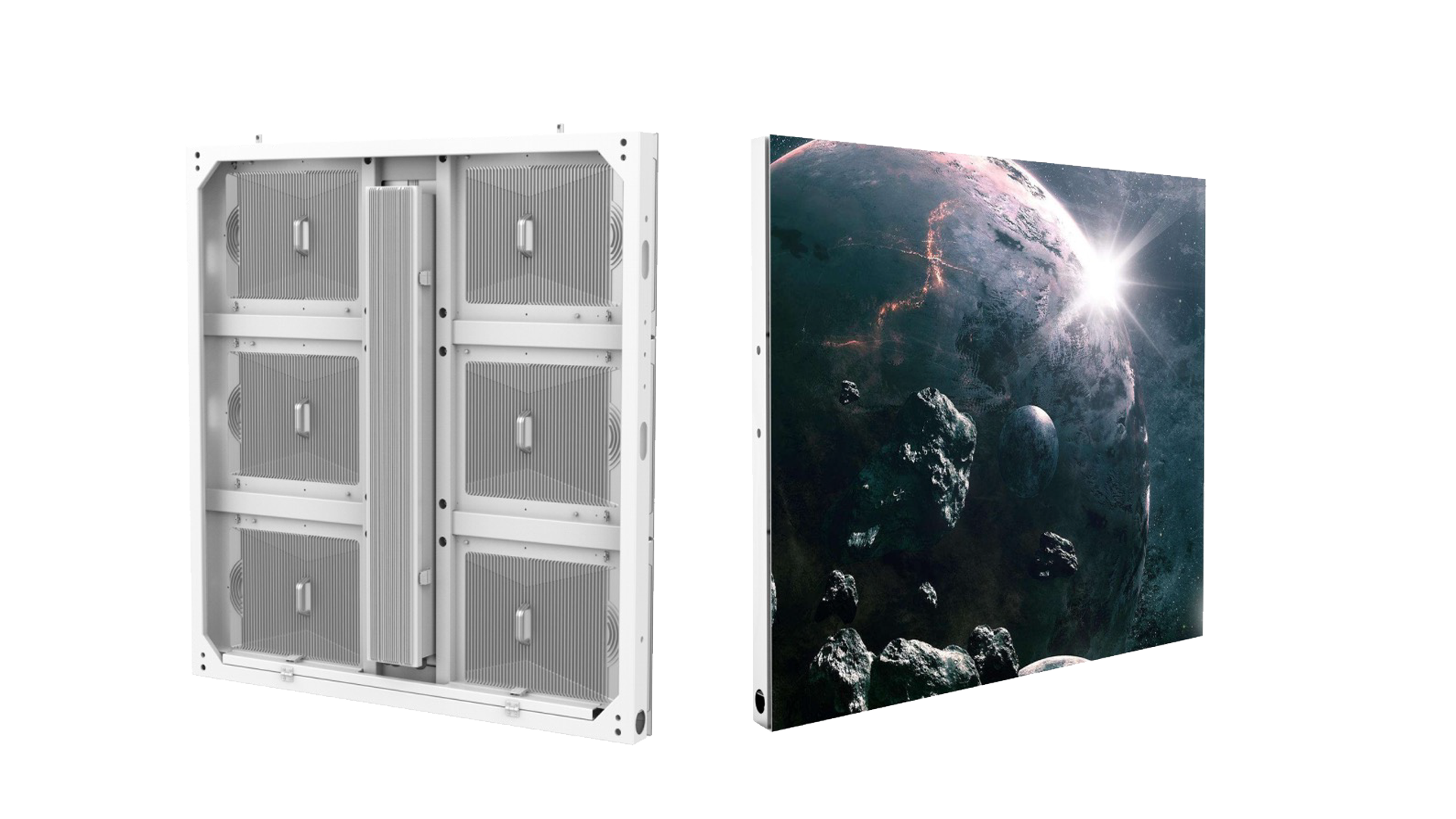 Front display face and rear aluminium cabinet of an Epix Outdoor Platinum Series LED display