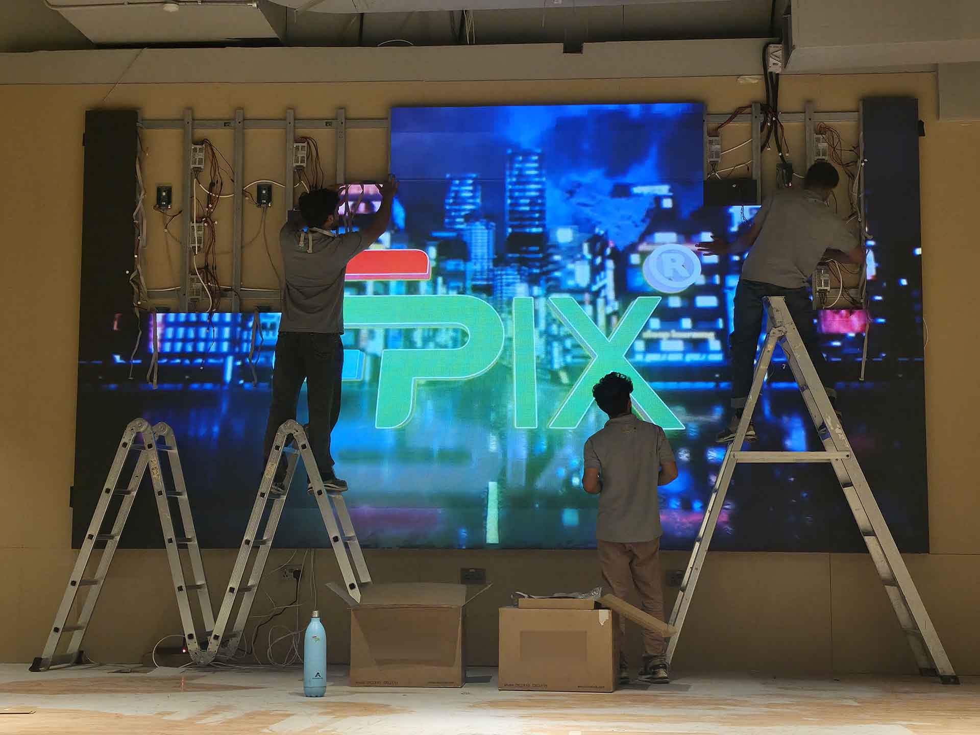 P2.5 indoor LED screen installation at Mazyad Mall Abu Dhabi