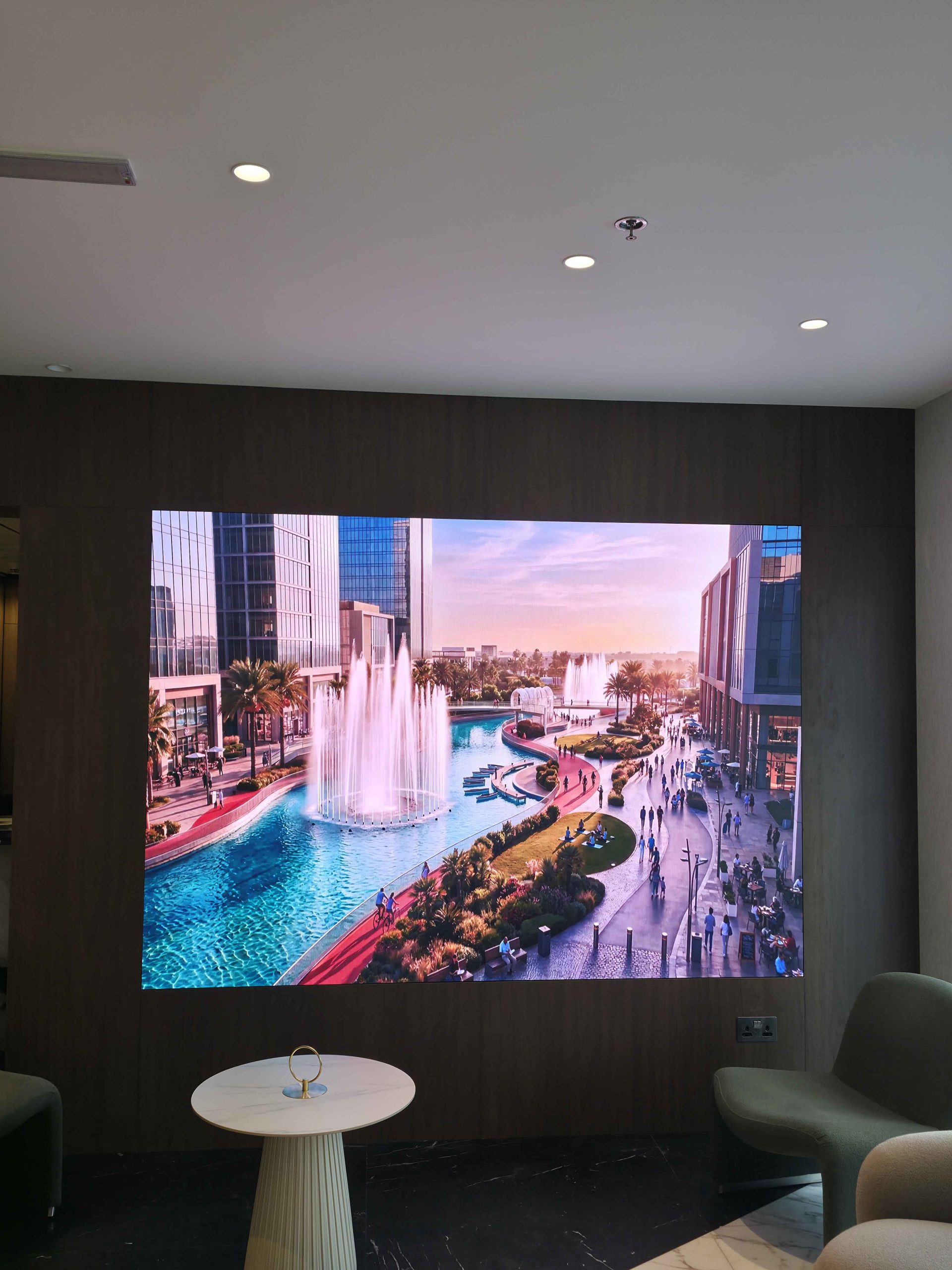 Epix Pixelis P1.25 Flip Chip COB LED screen at Tiger Properties Head Office guest waiting area