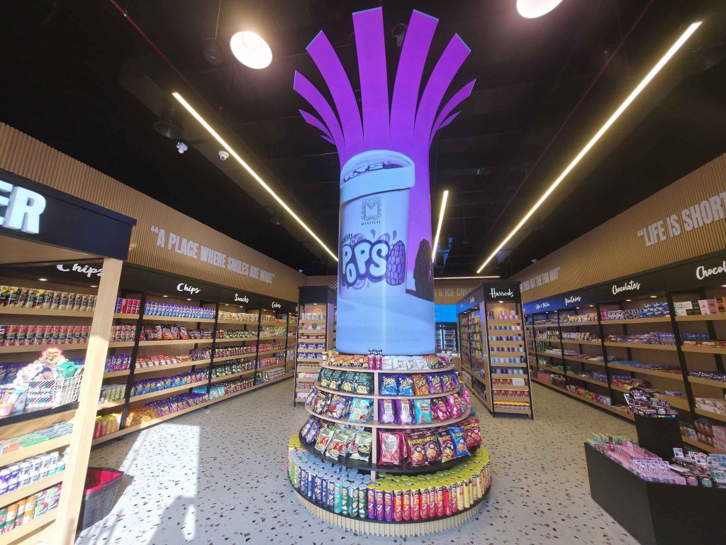 date palm shape led screen in Dubai EZ Candy Shop