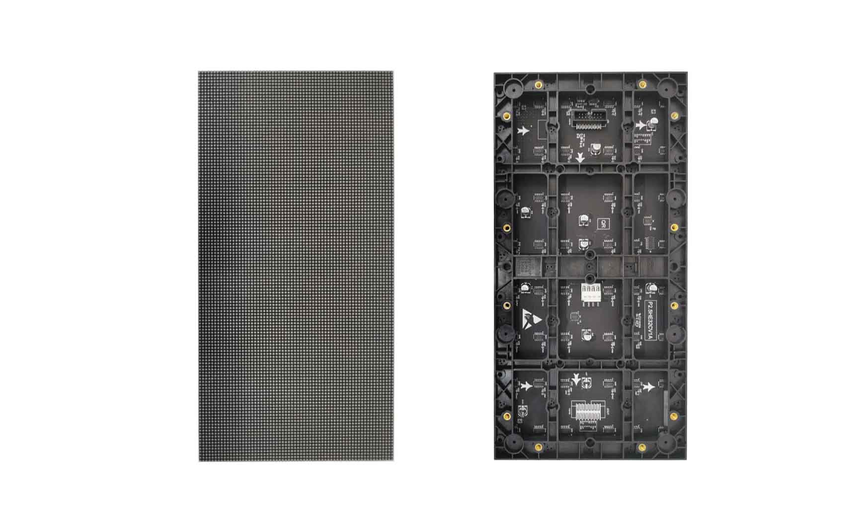 Front and rear views of an indoor SMD LED display module