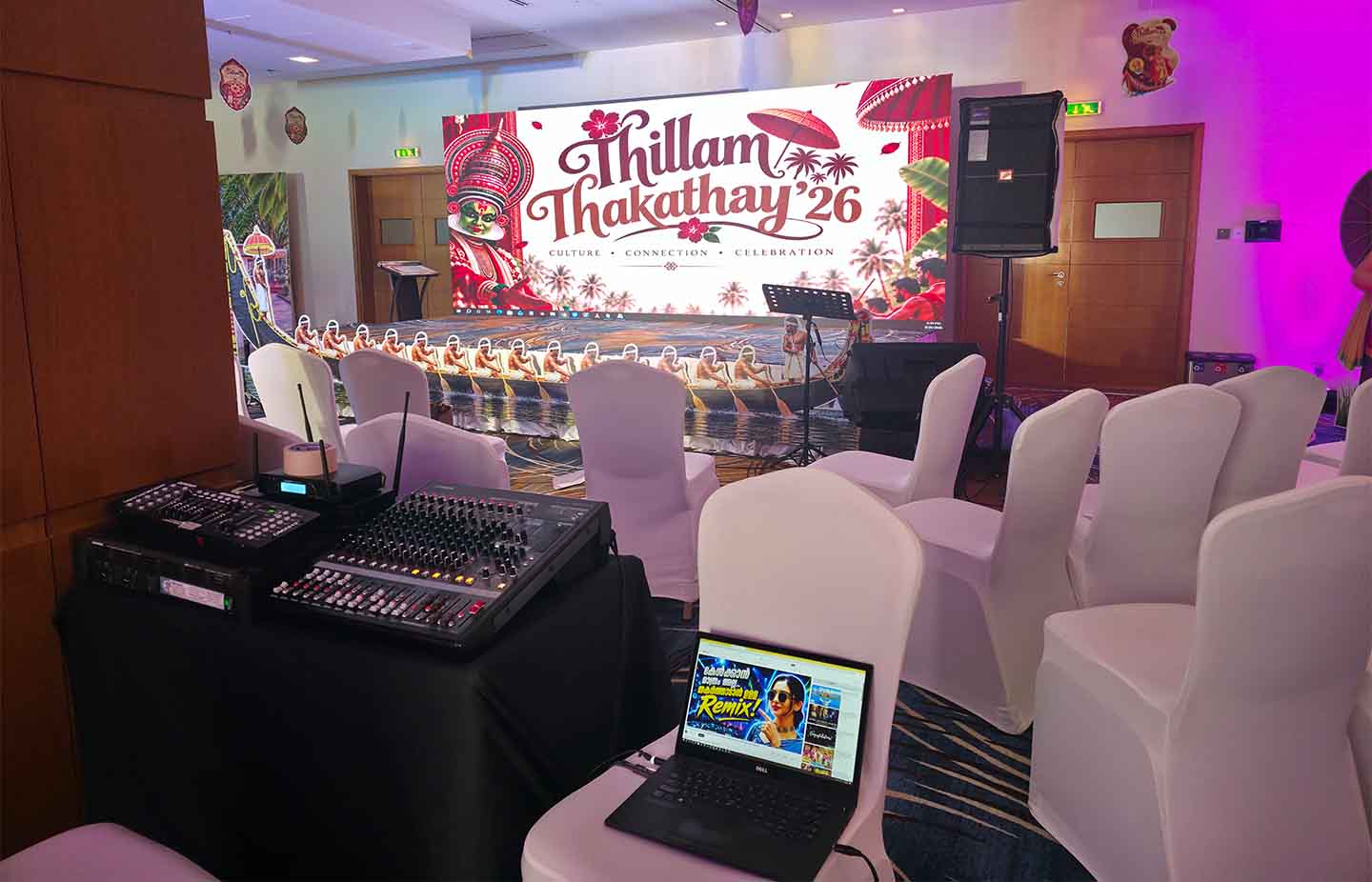 Stage LED screen installation at Novotel Hotel in Dubai